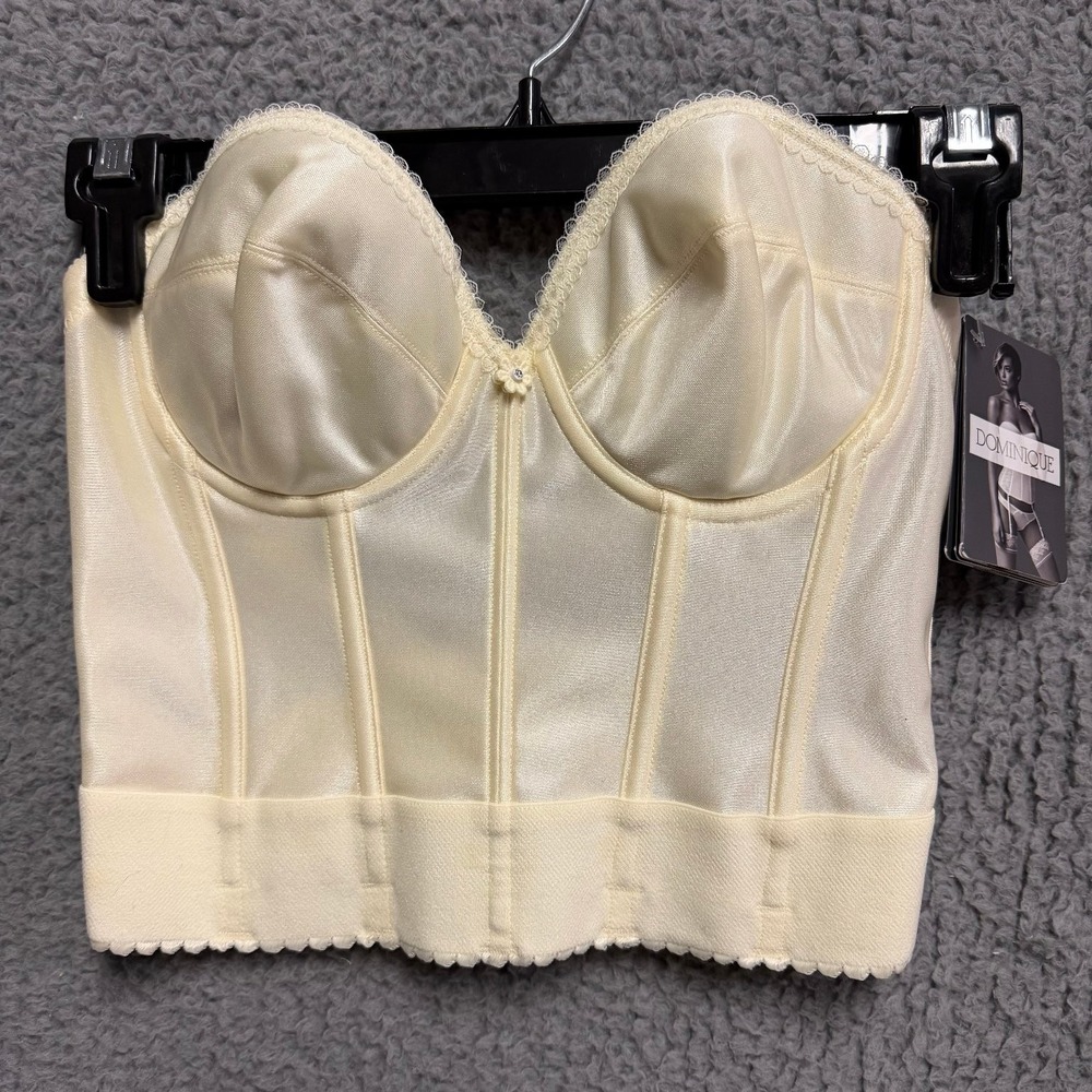 Dominique 6377 Ivory Strapless Longline Bustier Bra 32B Wedding Bridal New NWT